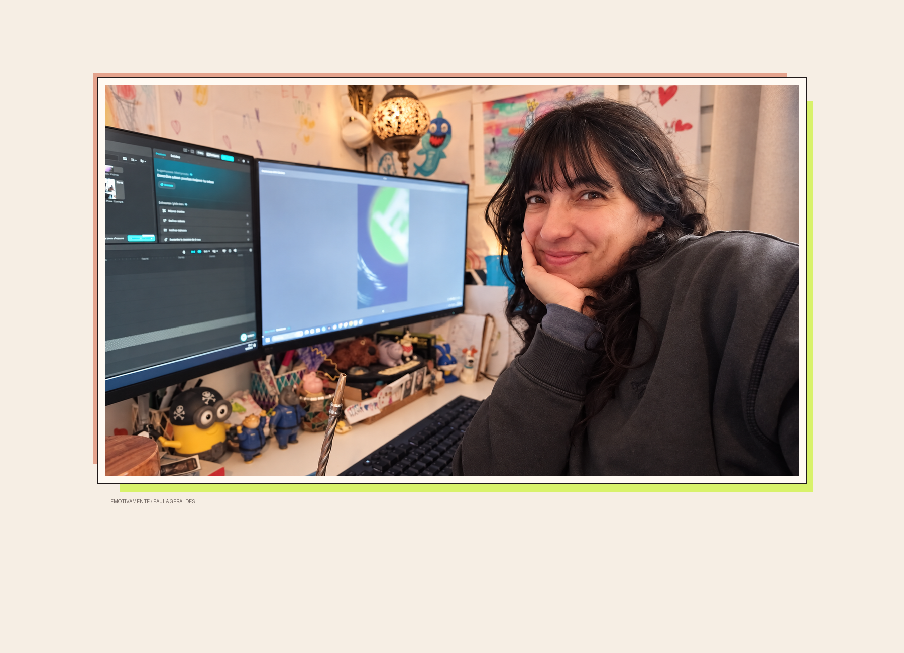 Paula Geraldes en su espacio de edición
